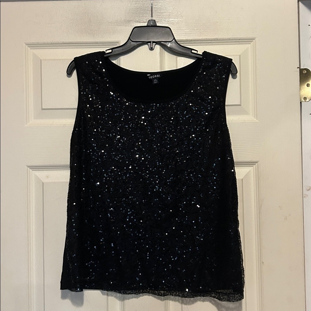 George Sequined Top Size Large Black